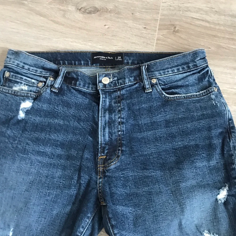 ABERCROMBIE Stretch Mens Distressed Jeans Short | 34
